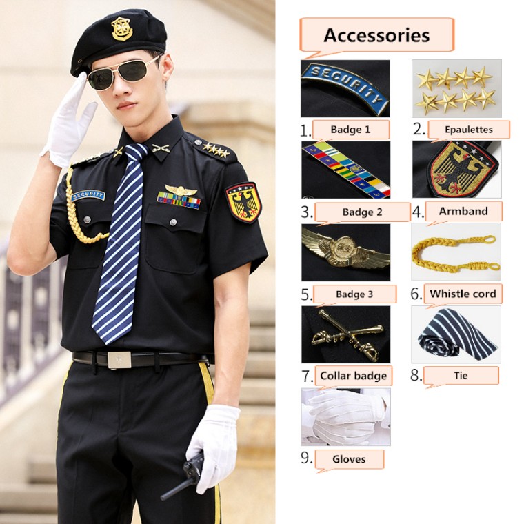 Chemise courte + Epaulettes 2 + 8 accessoires