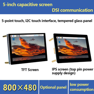 Neues kapazitives 5-Zoll-IPS-Touch-Display für Raspberry Pi 4B/3B-DSI-Kommunikation Optionaler IPS/TFT-Bildschirm
