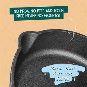 Bright Houseware Customized Cooking Pan Non-stick Matte Black Frying Pan Cookware <strong>10</strong> Inch Round 26cm Enamel Cast Iron <strong>Skillet</strong> - Product Image 5