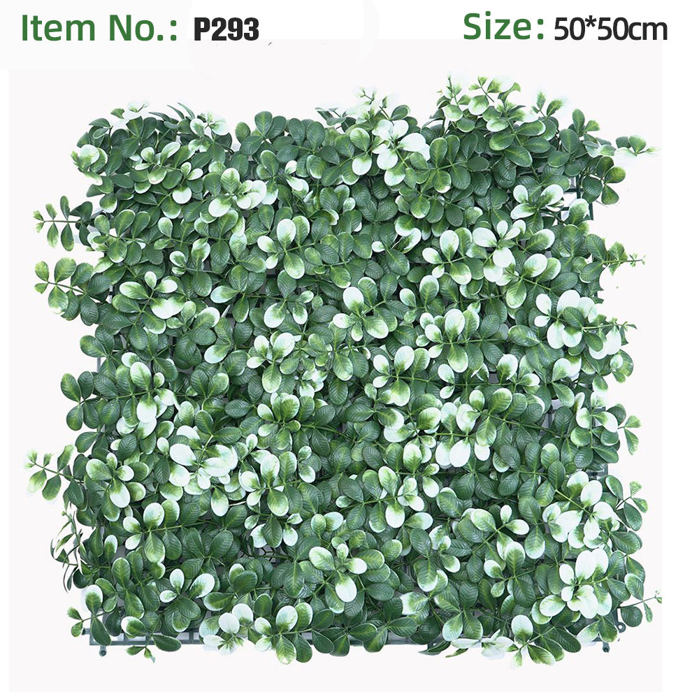 Variegated White Dark Green Eucalyptus Grass Wall Panel