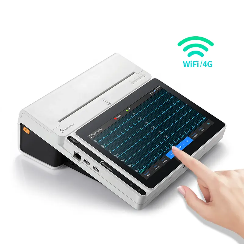 Machine EKG Portable 9/12/15/18 fils électrocardiographe Lan Wifi éclats algorithme tablette Machine ECG intelligente