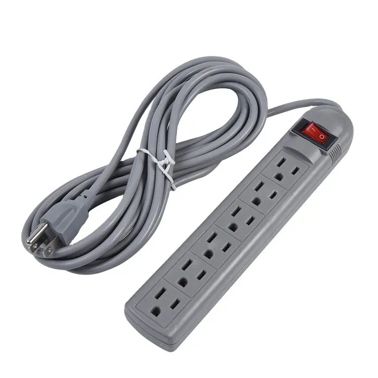 Suministros eléctricos, 4 tiras de alimentación, 15A, protección contra sobretensiones, enchufes y enchufes, cable de extensión