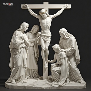 Chúa giêsô qua đá cẩm thạch trắng chúa giêsô 14 trạm Điêu Khắc Tôn Giáo Công Giáo Christian nổi tiếng lớn đá khắc mười hai trạm - Product Image 5