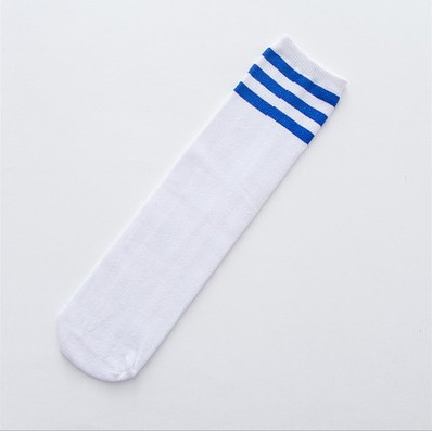 White background with blue stripes