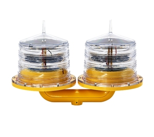 Solar <strong>Double</strong> Aviation Obstruction Light / Twin Obstacle Light for Telecom Towers or Buildings - Product Image 1