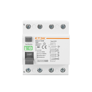 ETEK Tipo B Disyuntor de fuga a tierra TUV CE aprobado 10KA 3P + N 40A 30mA Tipo B RCCB RCD ELCB Eakage Protector - Product Image 3