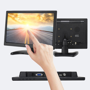 Pantalla LCD LED de 12 ", Monitor de pantalla táctil de relación 16:10, Monitor de ordenador portátil negro para negocios, Monitor LED TFT VGA de 12 pulgadas Noc