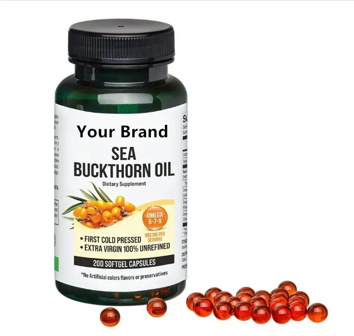 OEM Sea Buckthorn Oil Softgel From Wild-harvested Sea Buckthorn Berries