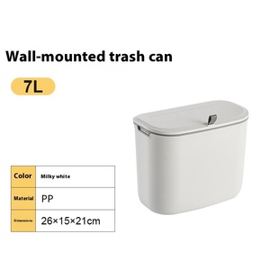 7/9L duvara monte plastik asılı çöp tenekesi banyo ve mutfak kullanımı için kapak ayakta yapısı ile gıda atık kompost Bin - Product Image 6