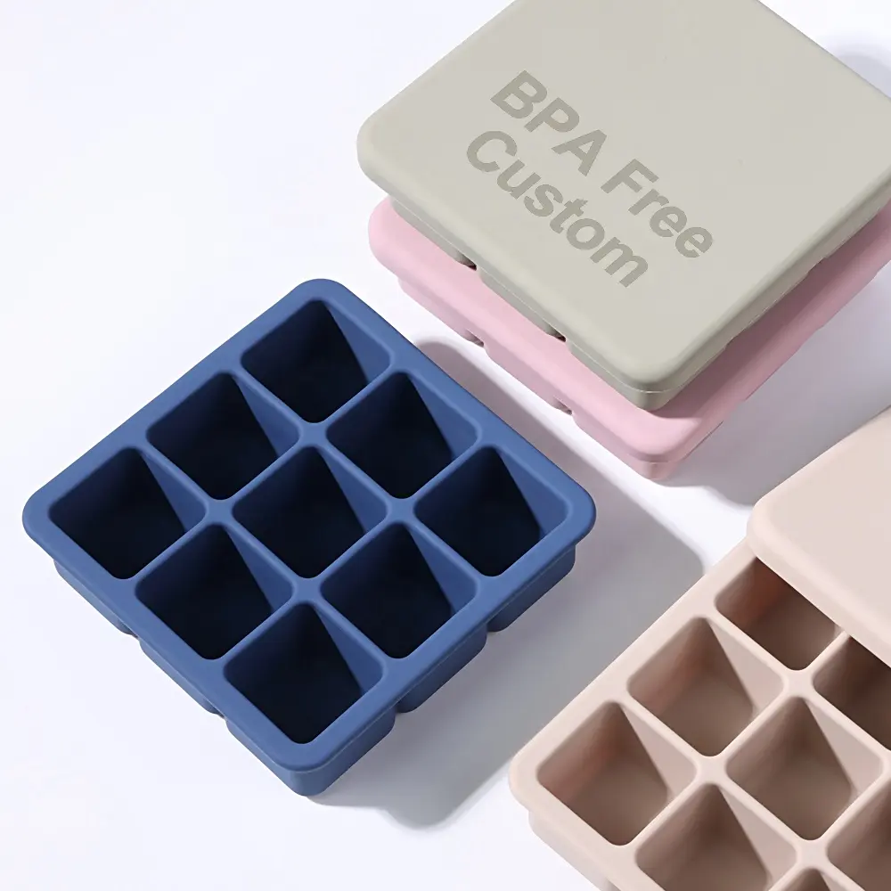 Hot Selling Food Grade Free Easy Release Silicone Ice Cube Molds Make Mini Ice Cubes Flexible Ice Cube Tray with Lid
