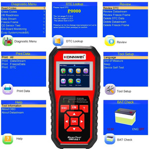 KONNWEI-herramienta Universal de escaneo de coche KW850, lector de códigos de error automático, herramienta de escaneo con preparación I/M, OBD2 - Product Image 5