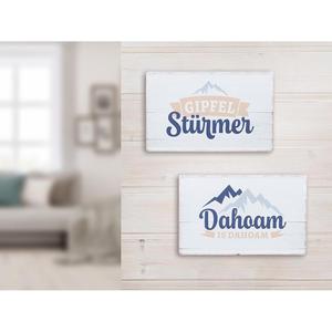 6er Pack Schild, rechteckig, "Berge", Spruch, Metall, weiß, B. 30 cm, H. 19 cm (920955764)