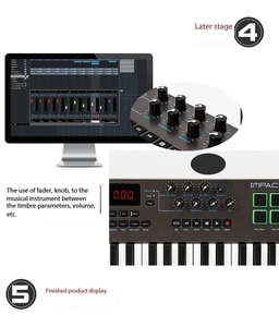 Producto de fábrica al por mayor teclado controlador MIDI de 61 teclas con precio favorable OEM/ODM