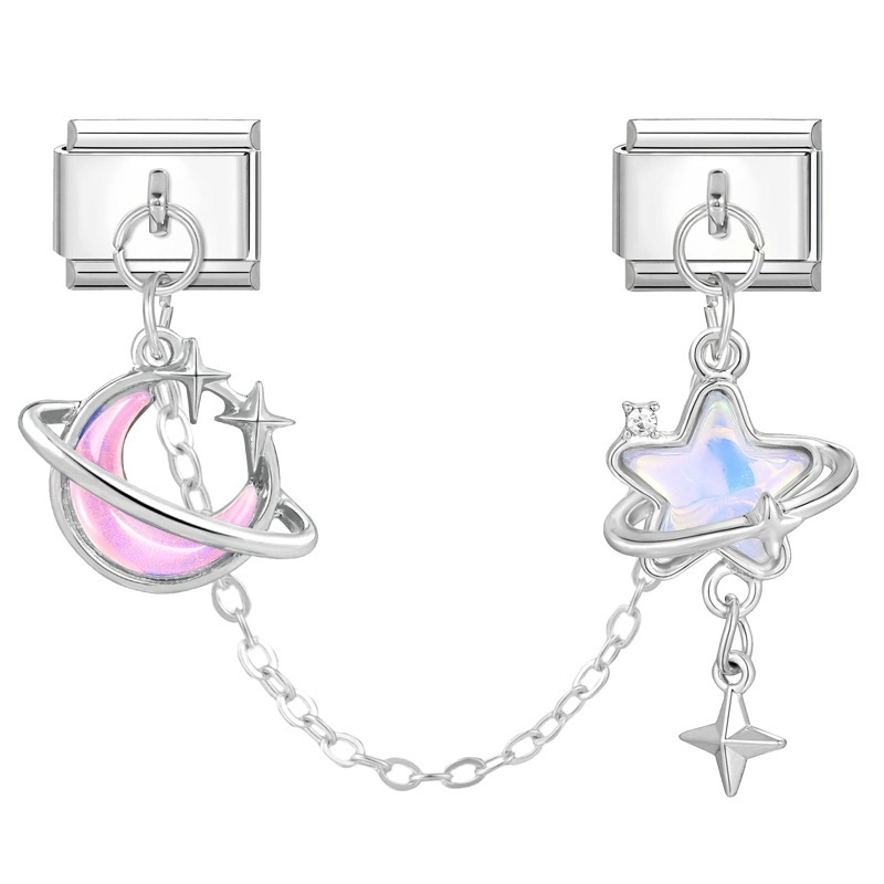 Steel-bottom double-hanging-purple moon blue five-star