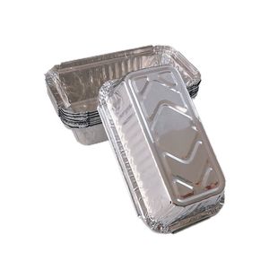 Disposable <strong>Rectangular</strong> Aluminum Foil <strong>Container</strong> <strong>with</strong> <strong>Lid</strong> Option for Baking Roasting Takeaway - Product Image 5