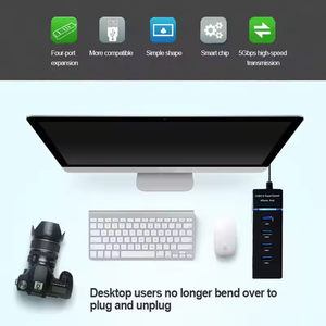 4 ב-1 יציאות רכזת שולחנית מפצלת מחשב מהיר Usb3.0 מתאם 4 יציאות טעינת רכזות USB 4.0 3.0 יציאות בשולחן