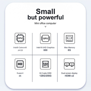 Business MINI <strong>Computer</strong> <strong>DDR</strong> 8G Intel GKmini Lake Refresh Processor J4125 MINI PC for windows 10 Ubuntu