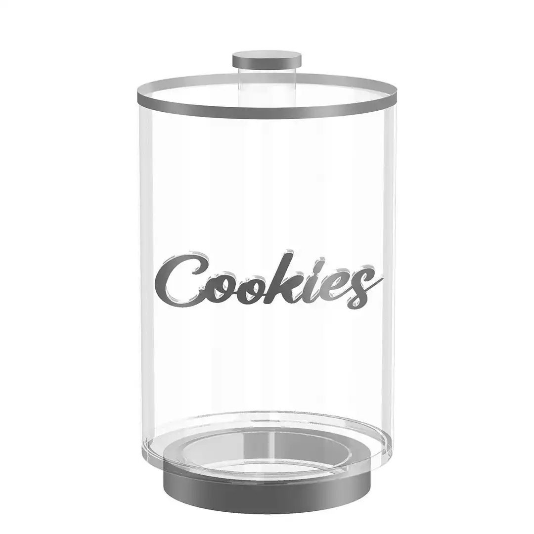 Vasilha de acrílico hermética para biscoitos, recipiente de cilindro de Lucite com tampa, recipiente acrílico personalizado para biscoitos