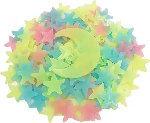 Nouveau produit 200PC enfants chambre étoiles fluorescentes lueur Stickers muraux étoiles lumineux lueur autocollant couleur