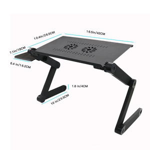 Multifunctional Ergonomic <strong>Notebook</strong> <strong>Computer</strong> Holder Height Adjustable Aluminum Laptop Folding <strong>Table</strong> with 2 USBxCooling Fans - Product Image 6