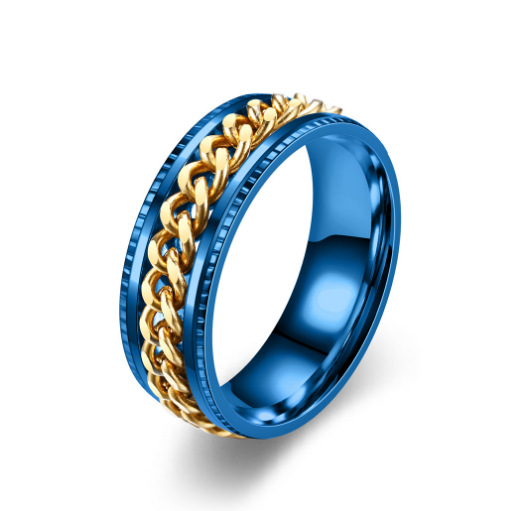 8M cadena de oro azul en relieve