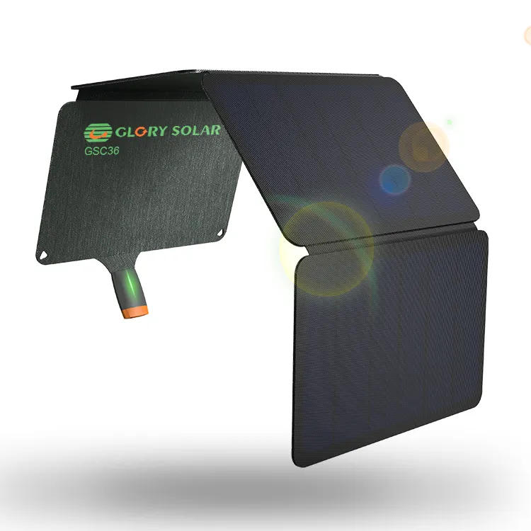 Glory Solar faltbares 36-W-Solarzellen-Ladegerät 15,84 V 2,99 A USB-Ausgangsgeräte Tragbare Solarmodule für Smartphones