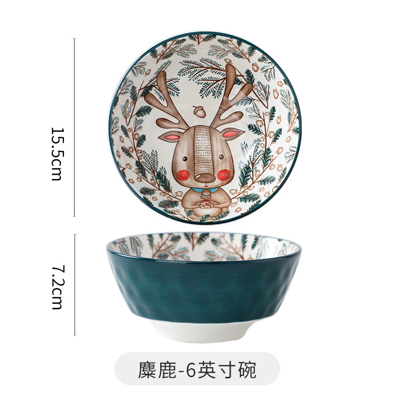 Animal 6-inch bowl-moose