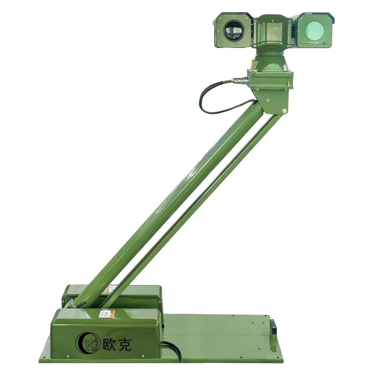 Ptz kamera ile yeşil araç monte teleskopik direk 1-20 metre yüksek işık kulesi
