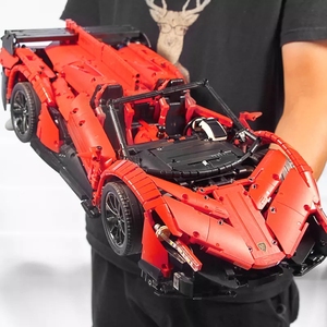 Mold King 13079 Rc car red poison sports car mobile app programmazione telecomando elettrico assemblaggio auto building blocks