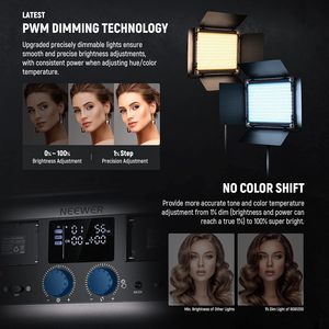 NEEWER <strong>2</strong> Pack RGB1200 <strong>LED</strong> Video Light with APP/<strong>2</strong>.4G Control 60W Photography Video Lighting Kit with Stands &amp; Bag - Product Image 3