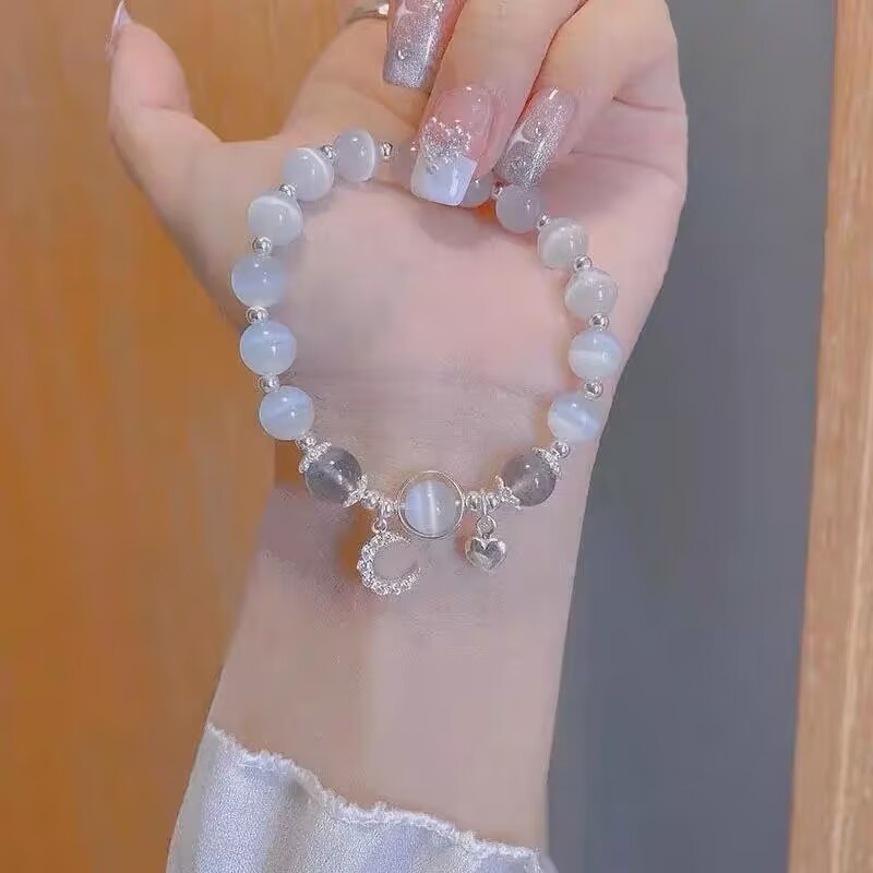 stone moon bell bracelet