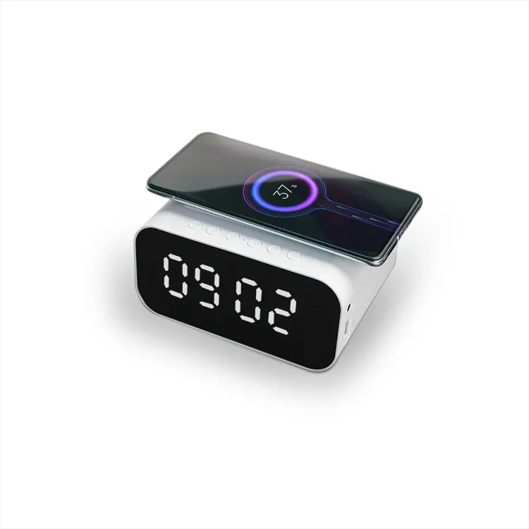 Caixa de som bluetooth, alto falante, controle por toque, led, auxílio para dormir, luz de mesa lateral, alarme