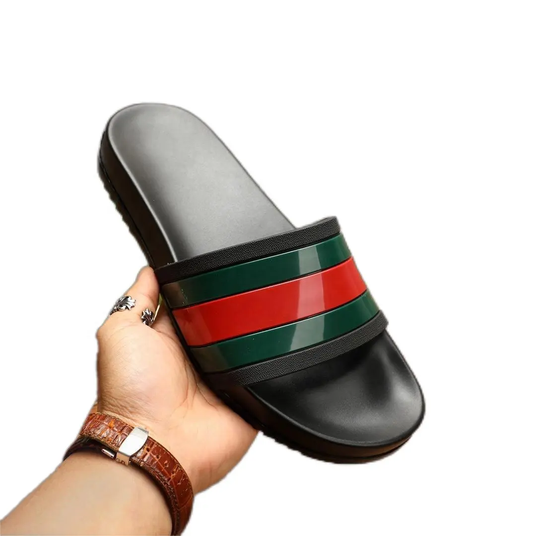 Chinelos de luxo masculinos, sandálias de moda para o ar livre, calçados com logotipo personalizado tamanho 46, novo design