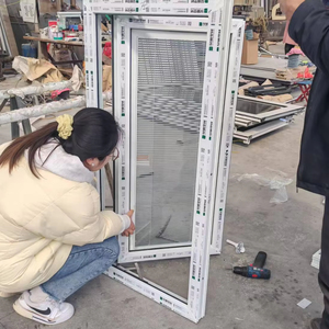 Proyecto residencial Ventanas y puertas de PVC Ventana abatible UPVC de vidrio de doble impacto personalizada con obturador incorporado - Product Image 2