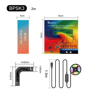 BPSK3แถบไฟ LED 3 in 1ชิ้นไฟ RGB 5050เพลงซิงค์เปลี่ยนสีควบคุมแอพ DC 5V นำหลอดไฟเทปสำหรับไฟแบล็คไลท์ทีวี - Product Image 3