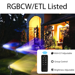 スマート2.4GRF屋外景観ツリースポットライト2.4Gコントロール48WRGBガーデン芝生ランプ防水IP65回転パス芝生ライト