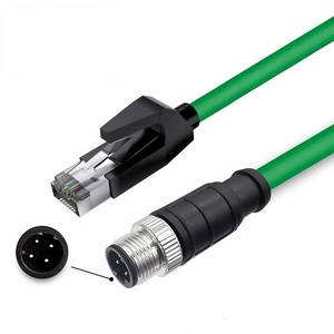M12 4ピン8ピンD XコードM12〜RJ45高柔軟性カメラ工業用イーサネットケーブル - Product Image 1