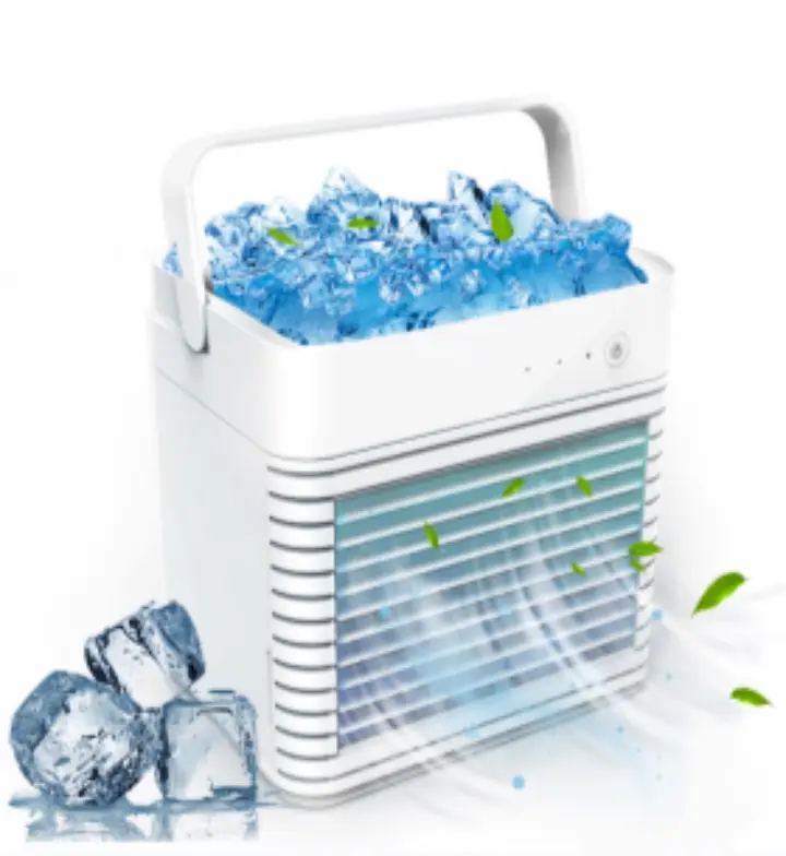 Raffreddatore di aria evaporativo portatile interno silenzioso tenuto in mano multifunzionale di piccola dimensione di vendita calda con la scatola del ghiaccio