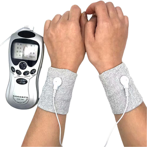 Silber faser Physiotherapie Leitfähiger Doppel massage handschuh für elektronisches Puls massage gerät <span class=keywords><strong>TENS</strong></span> EMS Physiotherapie gerät - Product Image 2