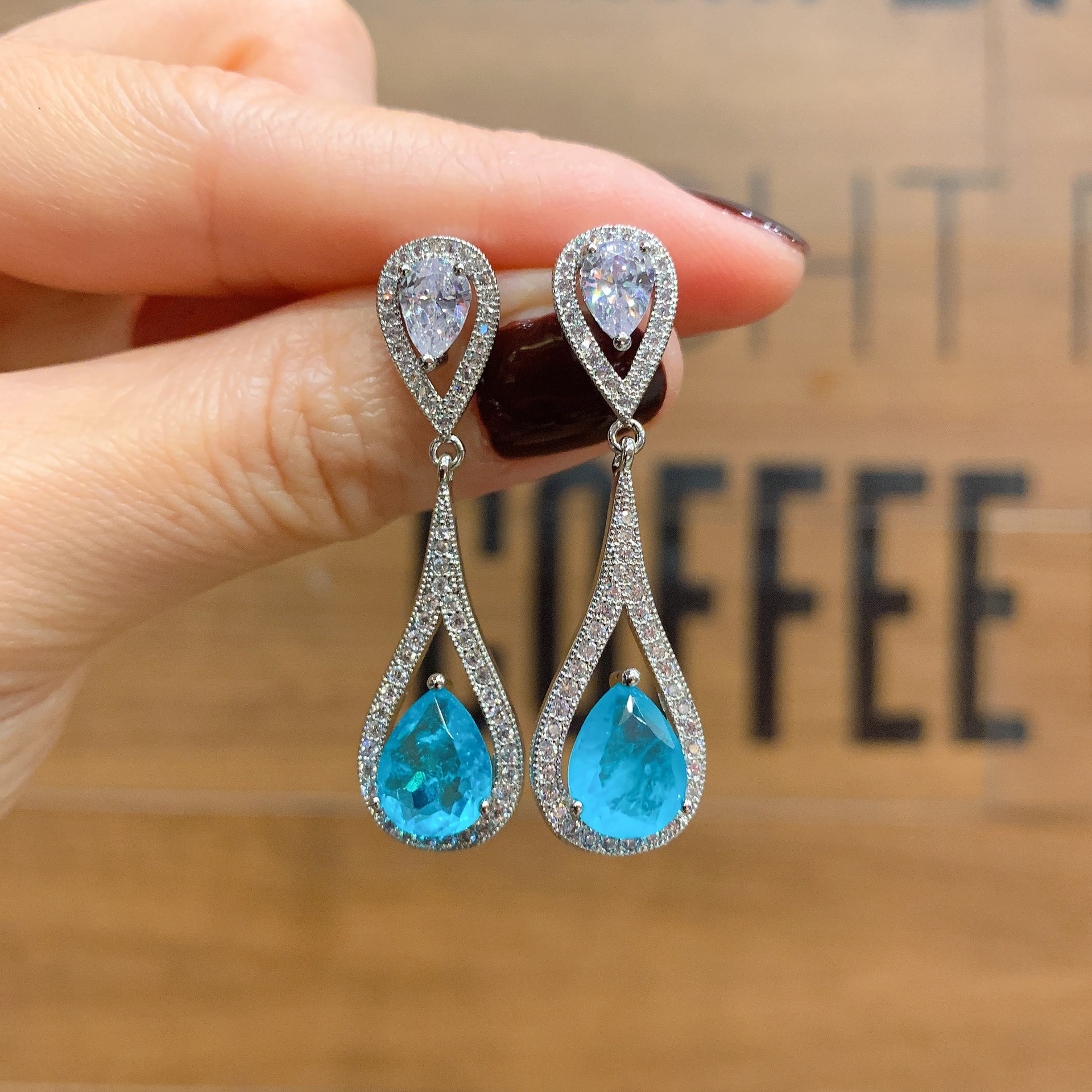 Boucles d'oreilles bleu Paran
