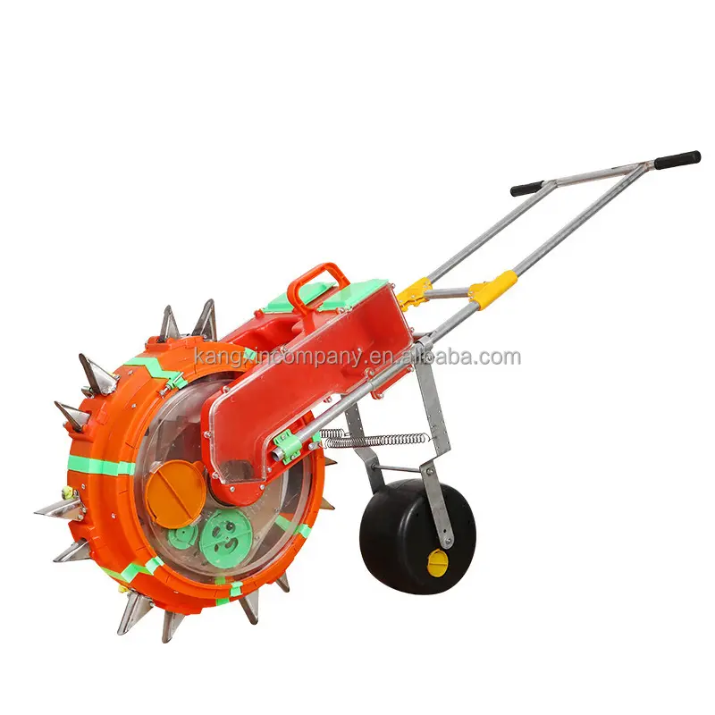 Máquina sembradora manual de zanahorias de empuje manual de alta calidad, sembradora y fertilizante de semillas de maíz
