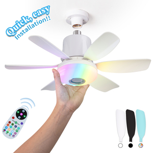 Ventilador LED Luces Decoración Diseñador Altavoz Temporización moderna Luces inteligentes para el hogar Control remoto Bldc RGB Música Led Ventilador de techo con luz - Product Image 1