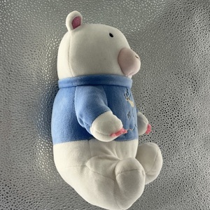 Üreticinin sıcak satış sevimli beyaz ayı maskot stres giderici doğum günleri için peluş oyuncak süper yumuşak işlemeli dolum - Product Image 4
