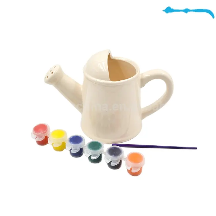 Fai da te personalizzati sublimazione rivestito tazza di intonaco mestiere kit per i bambini pittura di colore di vernice ceramica tazza 11oz con 6 1 pennello