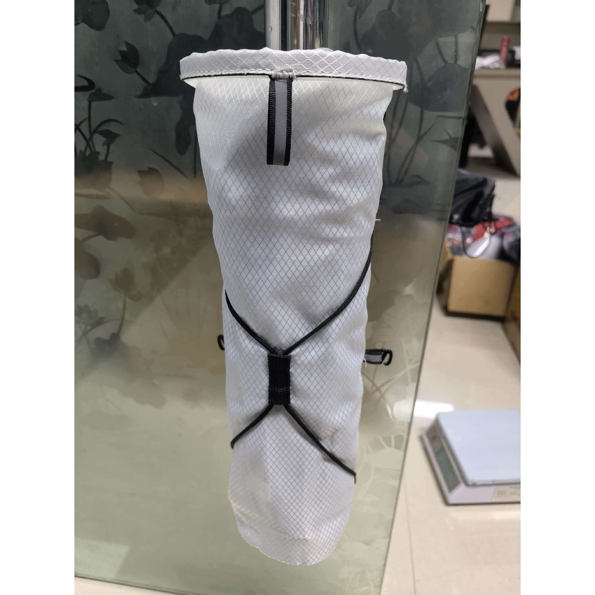 White trekking pole storage bag