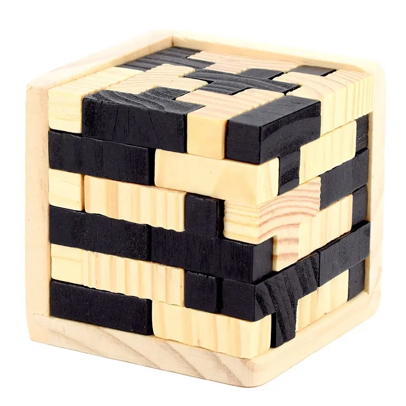 Mainan untuk Anak-anak Anak-anak 3D Puzzle Kayu Cube Mainan Rusia Ming Luban Saling Kayu Mainan Game Meningkatkan Otak Pendidikan