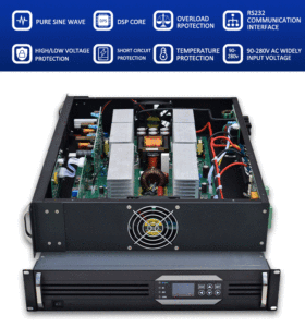 Híbrido 800W/1000W/1KVA Inversor de potencia de onda sinusoidal pura Monofásico 24VDC a 220VAC Pantalla LCD 48V Entrada 50/60Hz Frecuencia de salida - Product Image 2