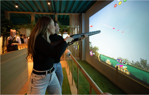 לייזר מצלמת 60fps מקורה מצלמה לייזר הקרנה אינטראקטיבית ירי משחק ציד מטרה קיר לייזר אינטראקטיבי ירי משחקים 6 נושאים