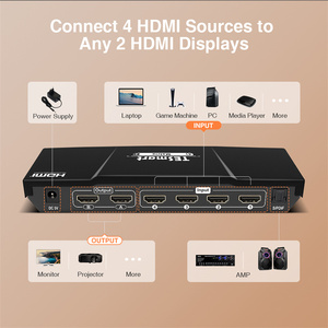 TESmart 4x2 <strong>HDMI</strong> <strong>Matrix</strong> Video Support 4K 30HZ 5.1/ByPass Modes L/R S/PDIF Audio HDCP 1.<strong>4</strong> With EDID Emulators <strong>Matrix</strong> Switch - Product Image 6