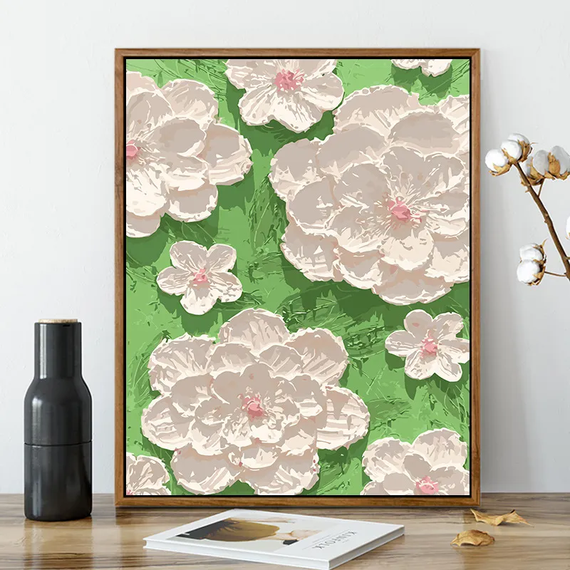 Wholesale Custom Beautiful Flower Scenery Canvas Wall Art Decorations Creative Gift DIY Oil Painting by Numbers